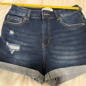 Wax Jean Distressed Denim Shorts